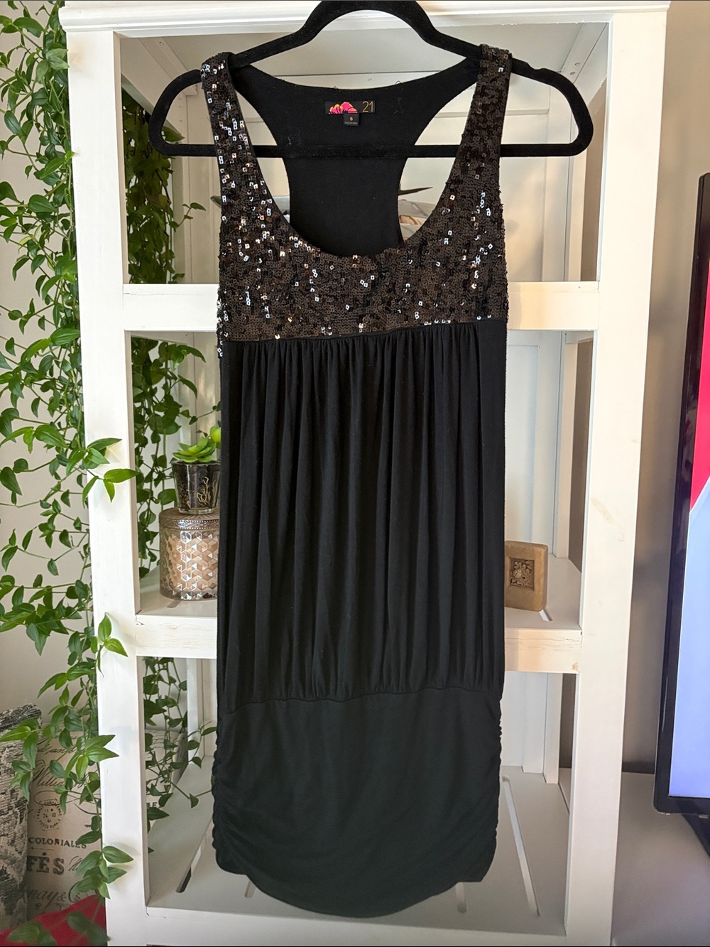 Forever 21 Black Top with Pink Accent Label Dress